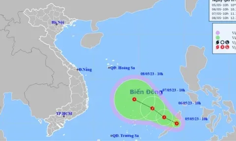 Xuất hiện áp thấp nhiệt đới gần biển Đông