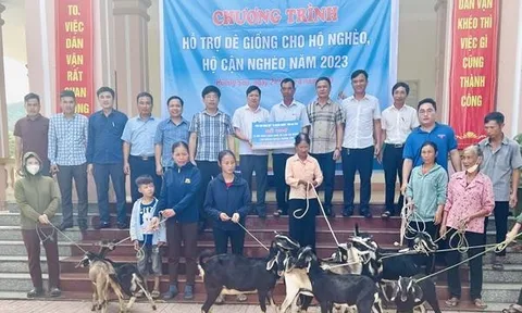 Hà Tĩnh: Trao dê giống cho 10 hộ gia đình hộ nghèo, hộ cận nghèo
