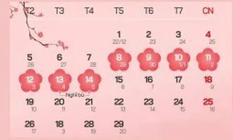 Lịch nghỉ Tết Nguyên đán Giáp Thìn 2024 chính thức
